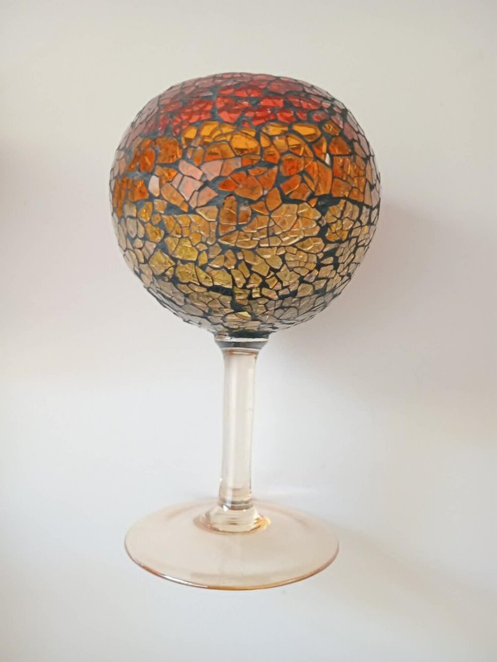 Partylite Siena Lights Stemmed Crackled Amber Tea-light Holders Set of 2 - Picture 9 of 10